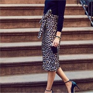 J. Crew Leopard Print Pencil Skirt